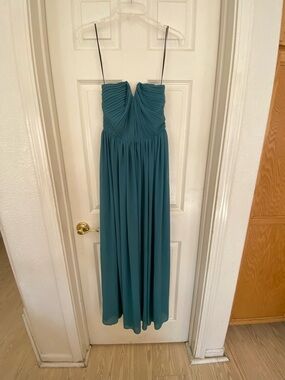 H&M Teal Pleated Maxi Dress
